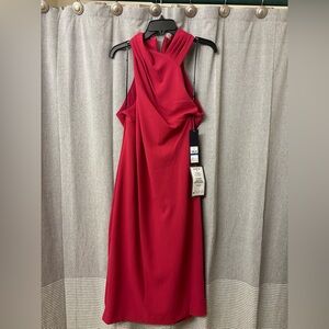Elegant Rachel Roy Sangria color Halter Dress NWT Size L